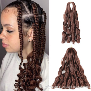 Vigorous half wig loose wave wholesale suppliers custom boxes for hair extensions private label  synthetic braiding hair